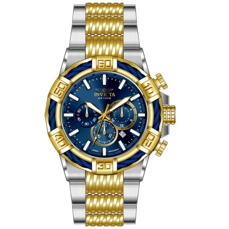 Invicta Mens 49903 Bolt Quartz Vd53 Brass Dial Watch Blue