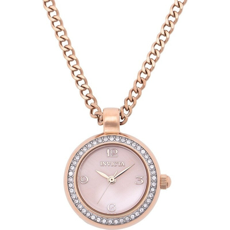 Invicta Womens 49933 Mini Quartz Pc21J Mother Of Pearl Dial Watch Rose Gold