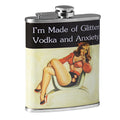 Im Made Of Glitter Vodka Anxiety Stainless Steel 8 Oz Liquor Flask