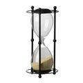 Iaon Hourglass Timer With Beige Sand Tabletop 13 Inch Black Iron Stand