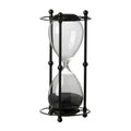 Iaon Hourglass Timer With Black Sand And Iron Stand Tabletop 13 Inch
