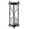 Iaon Hourglass Timer With White Sand Tabletop 13 Inch Black Iron Stand