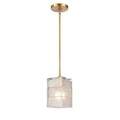Ice Blocks 6 Inch Wide 1 Light Mini Pendant In Satin Brass 6In W X 6In D X 9In H