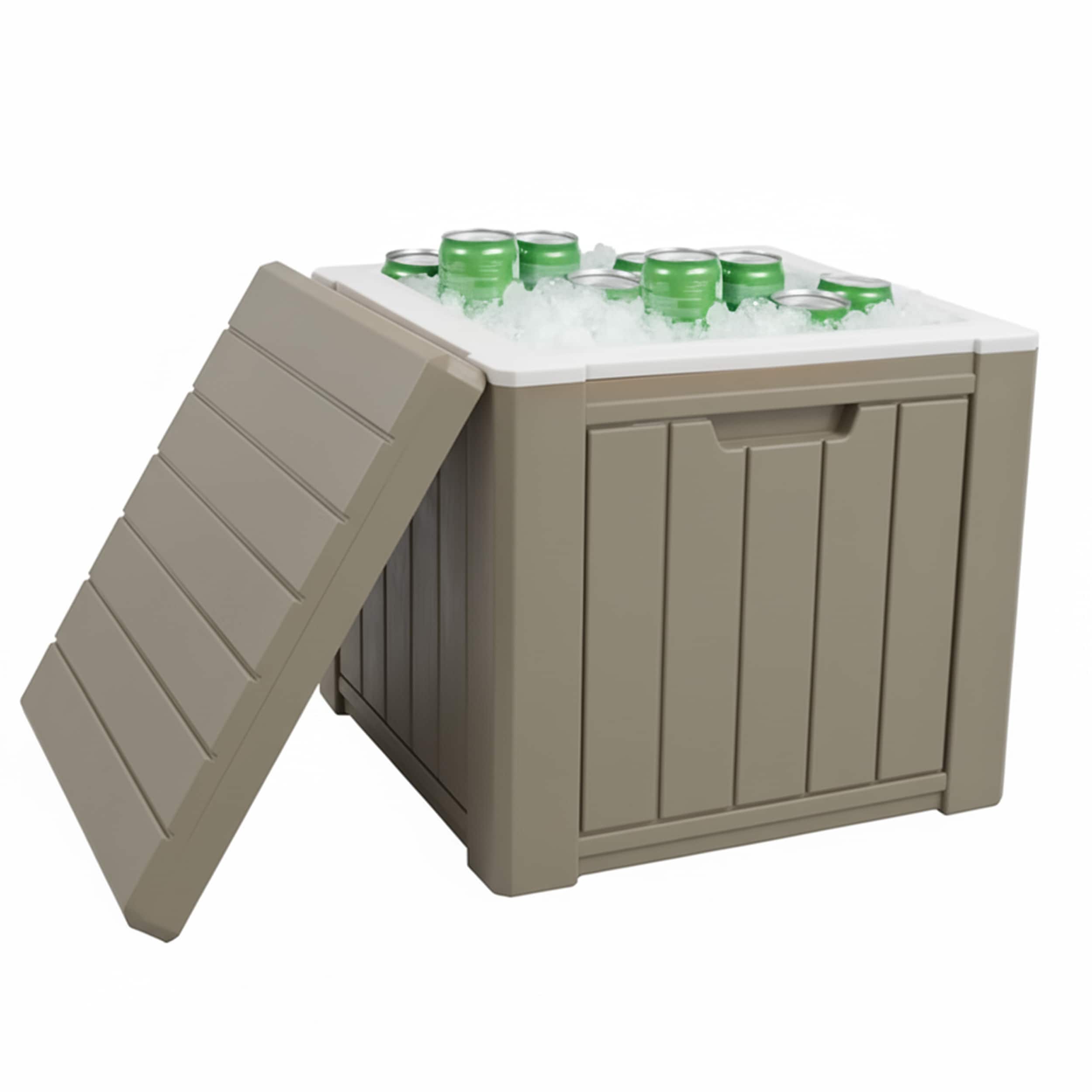 Ice Box Outdoor Resin Storage Box With Seat Durable And Waterproof For Patio And Garden