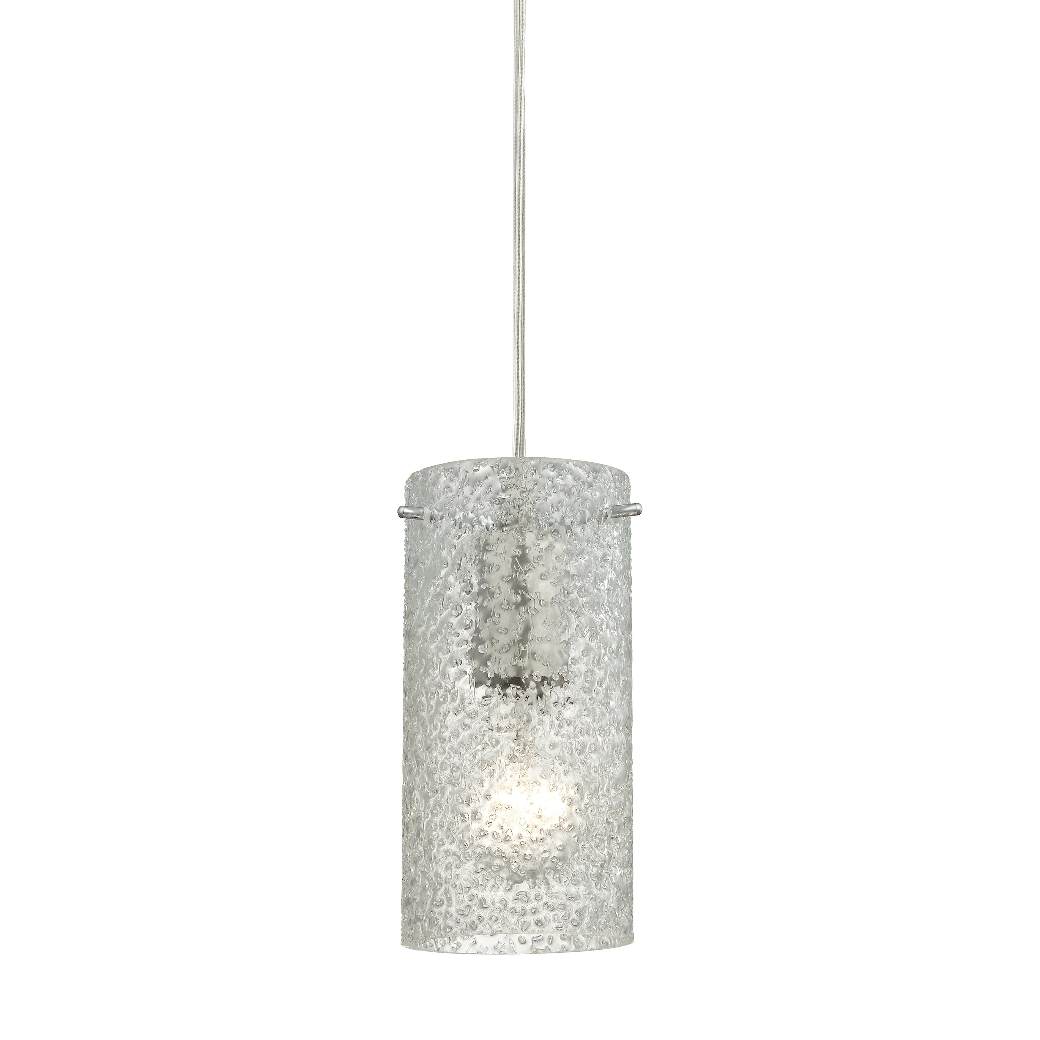 Ice Fragments 5 Inch Wide 1 Light Pendant In Satin Nickel And Clear Glass 5In W X 5In D X 8In H