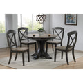 Iconic Furniture 45 X45 X63 Deco Antiqued Grey Stone Black Stone Transitional X Back 5 Piece Dining Set