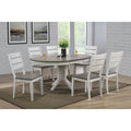 The Gray Barn Avalon 7 Piece Dining Set In Ash And Stormy White With Ladderback Chairs