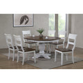 The Gray Barn Spinney 7 Piece Dining Set In Distressed Cocoa Brown And Cotton White
