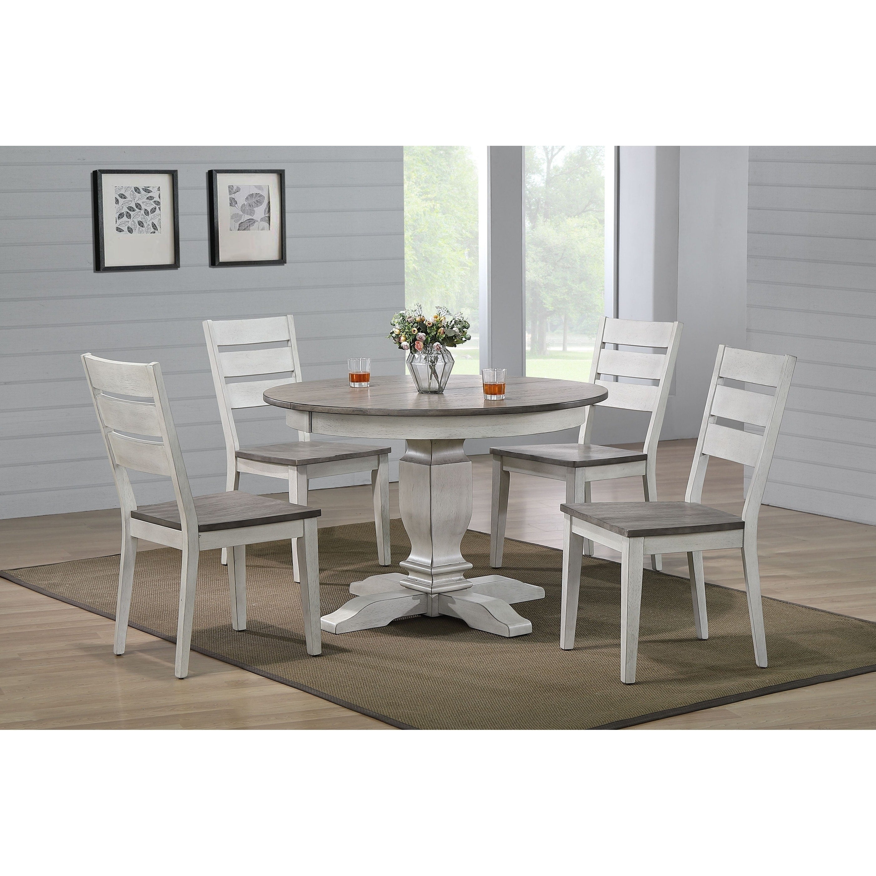 The Gray Barn Avalon 5 Piece Transitional Dining Set In Stormy White And Ash