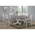 The Gray Barn Avalon 7 Piece Dining Set In Stormy White And Ash With Ladderback Chairs