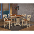 Iconic Furniture Company 42 X42 X60 Transitional X Back 24 Counter Stool Caramel Biscotti Counter Height 5 Piece Dining Set