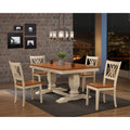 Iconic Furniture Company 42 X64 X82 Double Pedestal Transitional Antiqued Caramel Biscotti Double X Back 5 Piece Dining Set