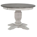 The Gray Barn Avalon Round Transitional Dining Table In Ash And Stormy White