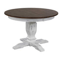 Iconic Furniture Company 45 X 45 X 63 Round Transitional Dining Table In Distressed Cocoa Brown Cotton White