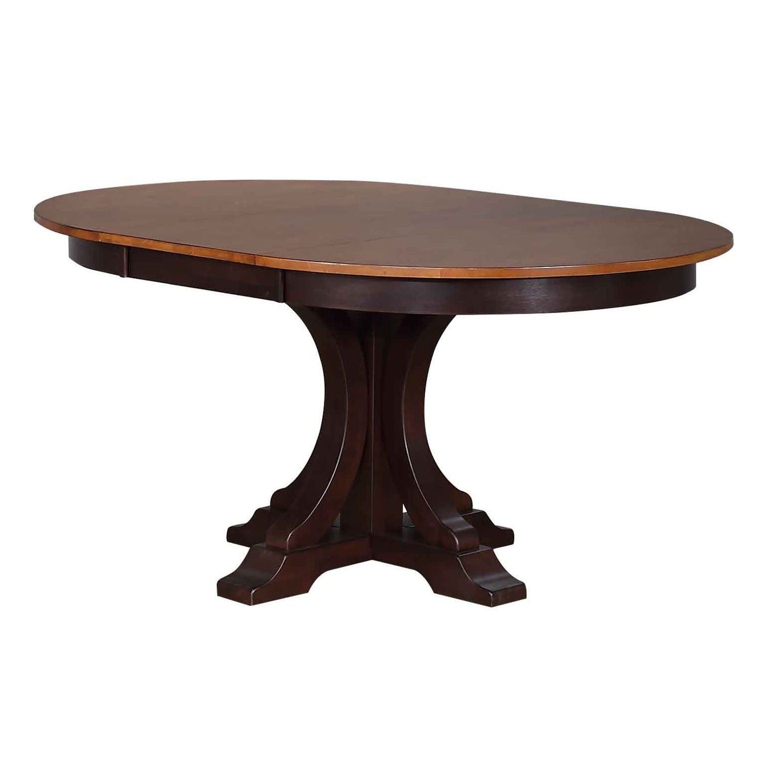 Iconic Furniture Company Whiskey Mocha Round Art Deco Inspired Dining Table Brown