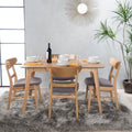 Carson Carrington Ballerup 5 Piece Wood Rectangular Dining Set By