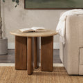 Idella Travertine Round End Table