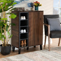 Idina Mid Century Modern Two Tone 1 Door Shoe Cabinet