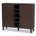 Idina Mid Century Modern Two Tone 2 Door Shoe Cabinet