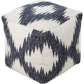 Ikat Sion Square Wool 18 Inch Pouf