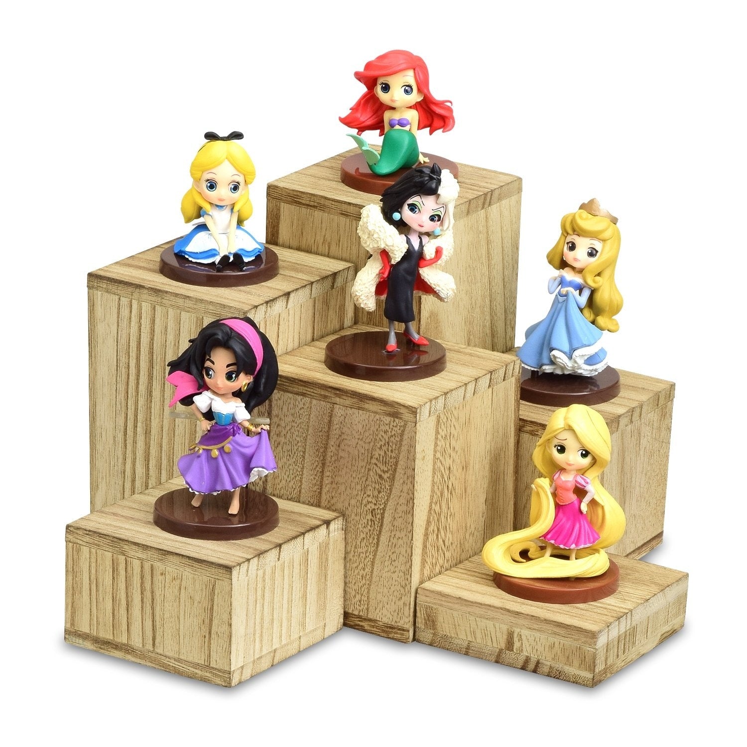 Ikee Design Wooden 6 Pcs Square Risers Accessories Stand N A