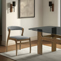 Ileena Mid Century Modern Charcoal Upholstered Armless Solid Wood Dining Chair In Walnut Finish Set Of 2