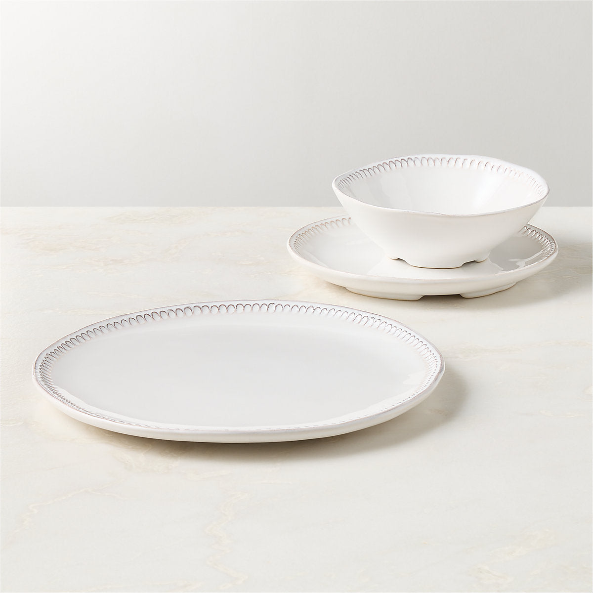 Iliana White Stoneware Salad Plates Set of 4