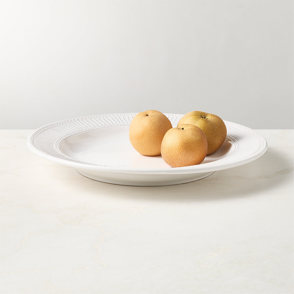 Iliana White Stoneware Oval Serving Platter