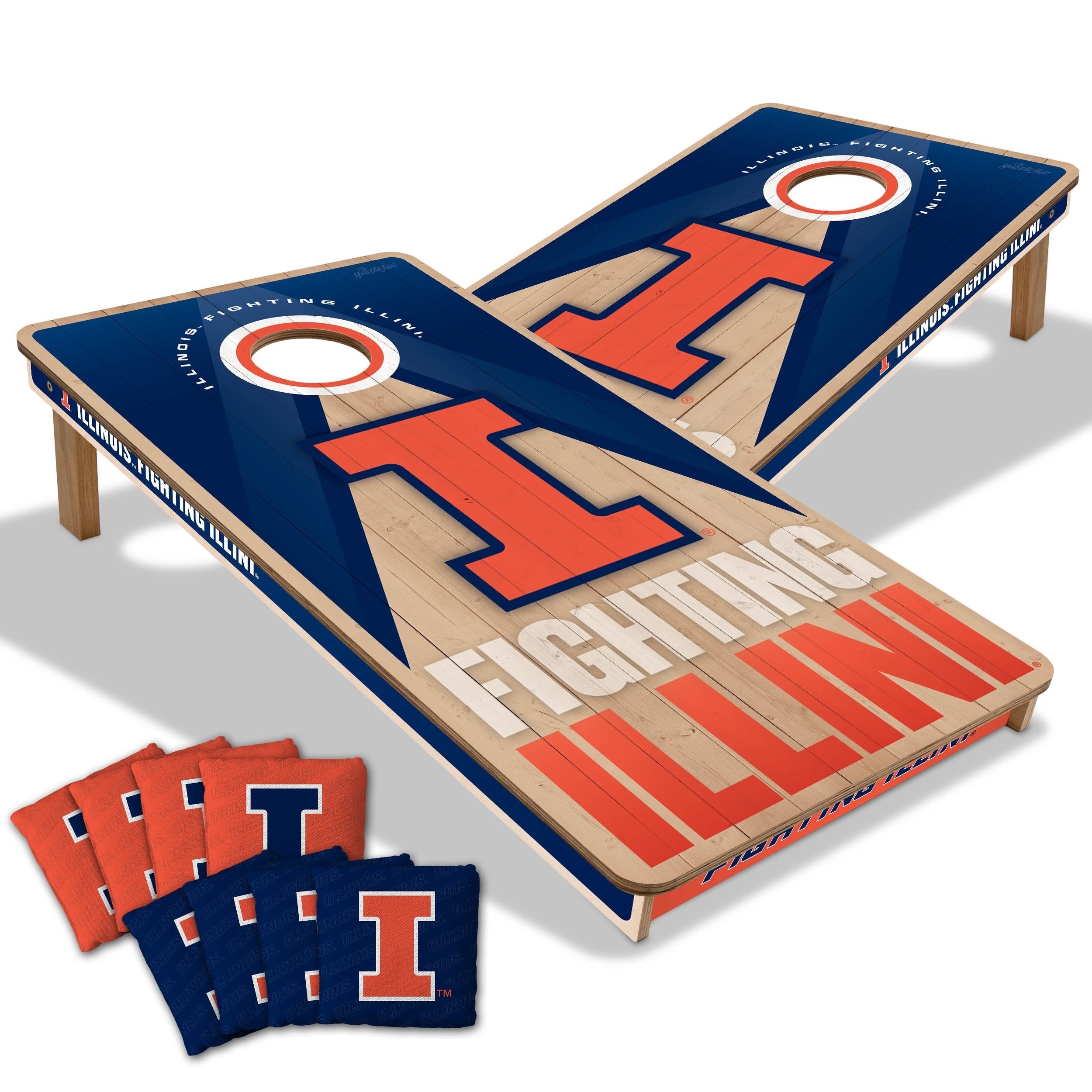 Illinois Fighting Illini Ncaa 2X4 Professional Cornhole Board Set
