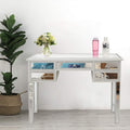 Illusions Collection Mirrored Entryway Console Dressing Table 5Draws