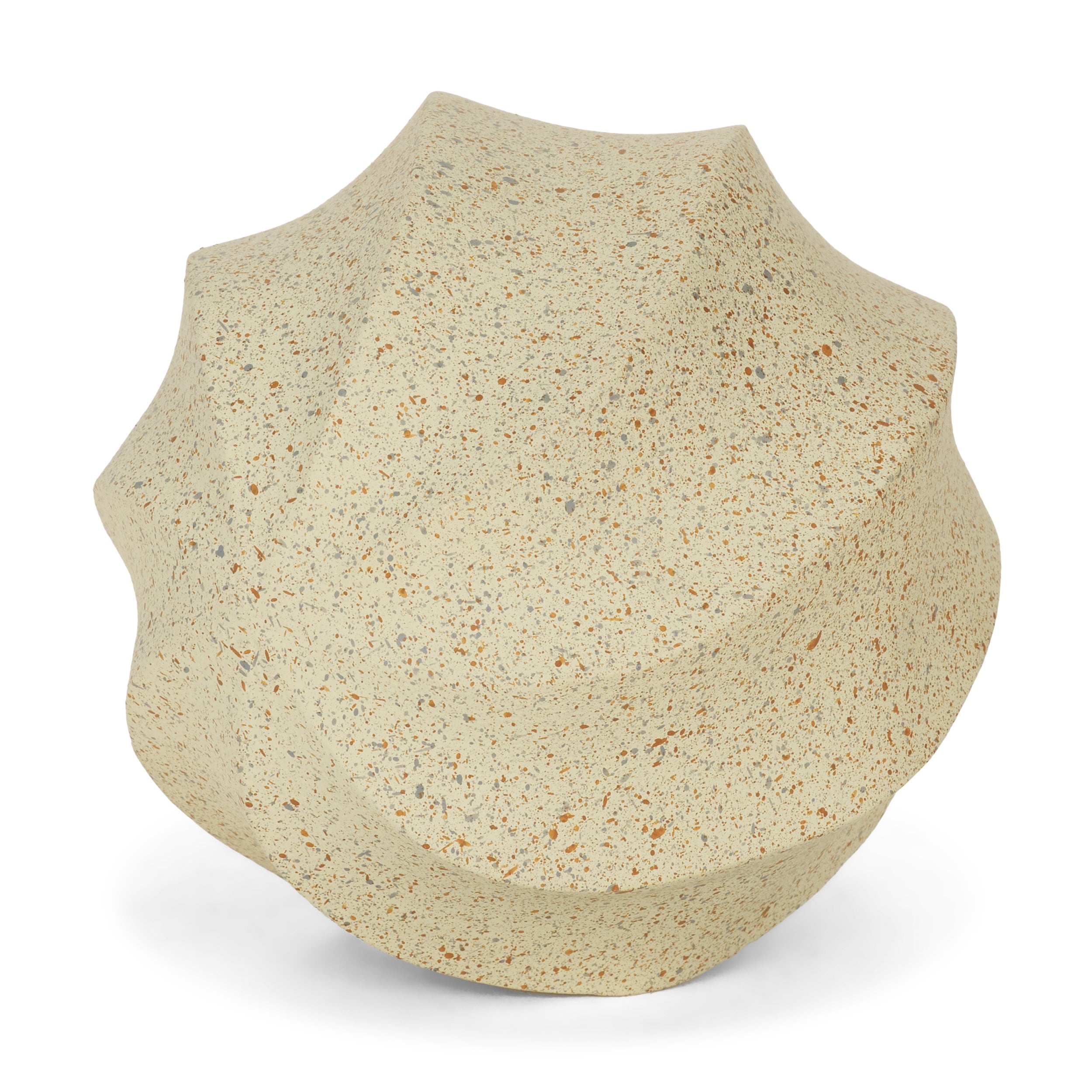 Imani Large Small Sculptural Textured Beige Metal Decorative Orb Object