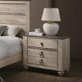 Imerland Contemporary White Wash Finish 2 Drawer Nightstand