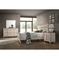 Imerland Contemporary White Wash Finish 4 Piece Bedroom Set King