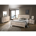 Imerland Contemporary White Wash Finish 5 Piece Bedroom Set King