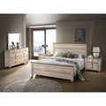 Imerland Contemporary White Wash Finish 5 Piece Bedroom Set Queen