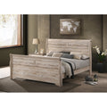 Imerland Contemporary White Wash Finish Sleigh Bed