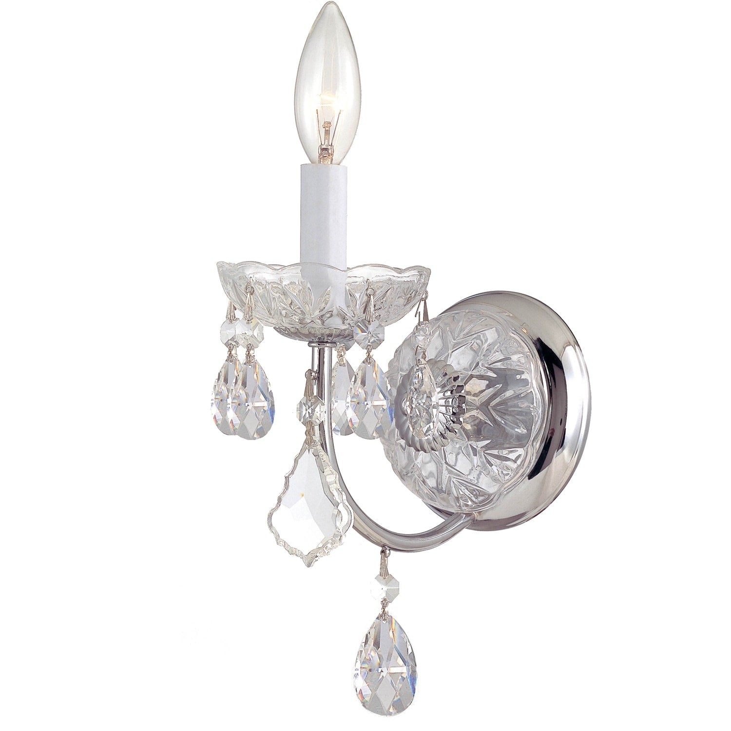 Crystorama Imperial Collection 1 Light Chrome Wall Sconce