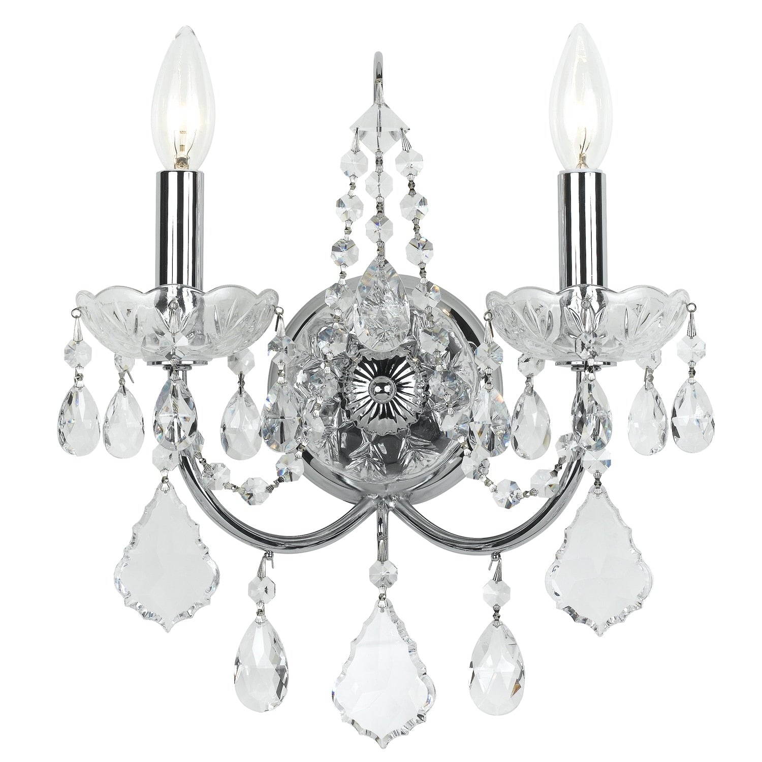 Crystorama Imperial Collection 2 Light Chrome Wall Sconce