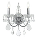 Imperial 2 Light Clear Crystal Chrome Sconce 12 W X 14 H X 5 D