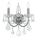 Crystorama Imperial Collection 2 Light Polished Chrome Swarovski Strass Crystal Wall Sconce