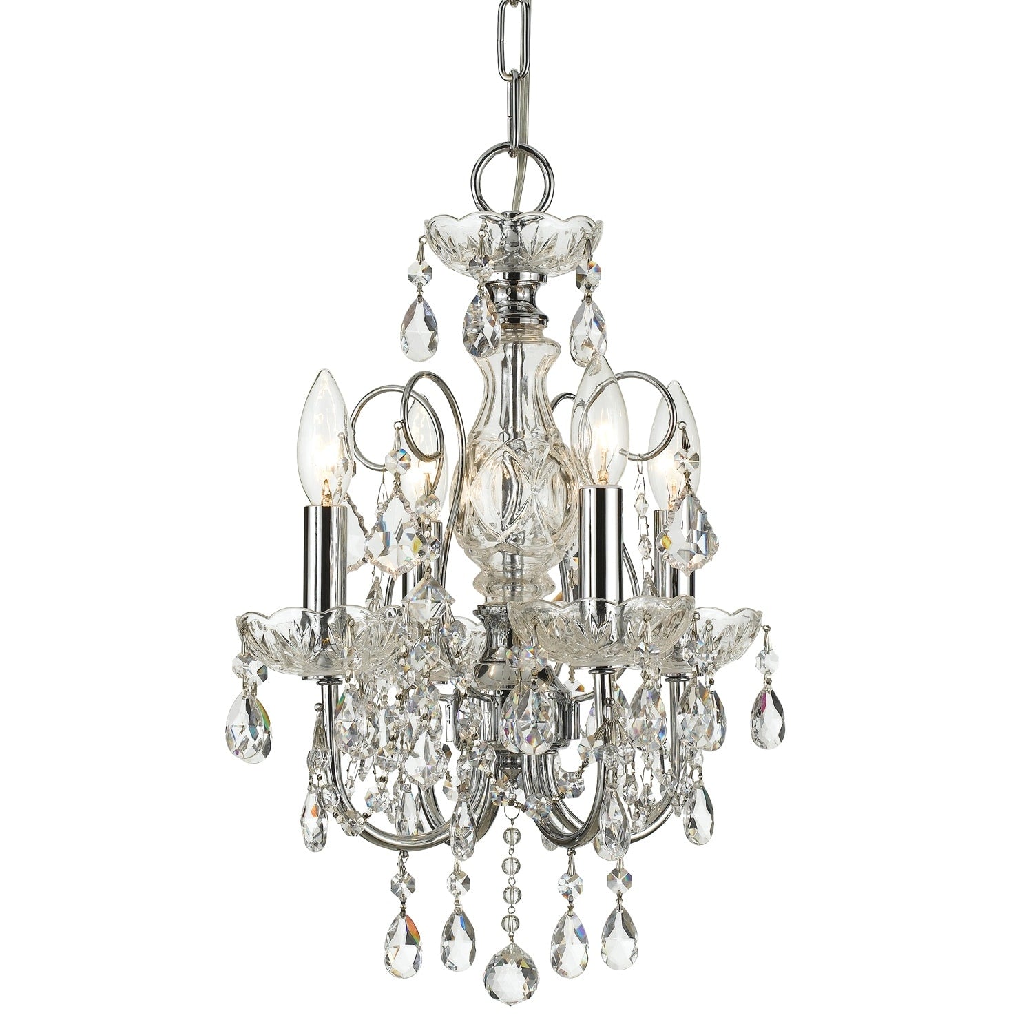 Crystorama Imperial Collection 4 Light Polished Chrome Swarovski Strass Crystal Mini Chandelier