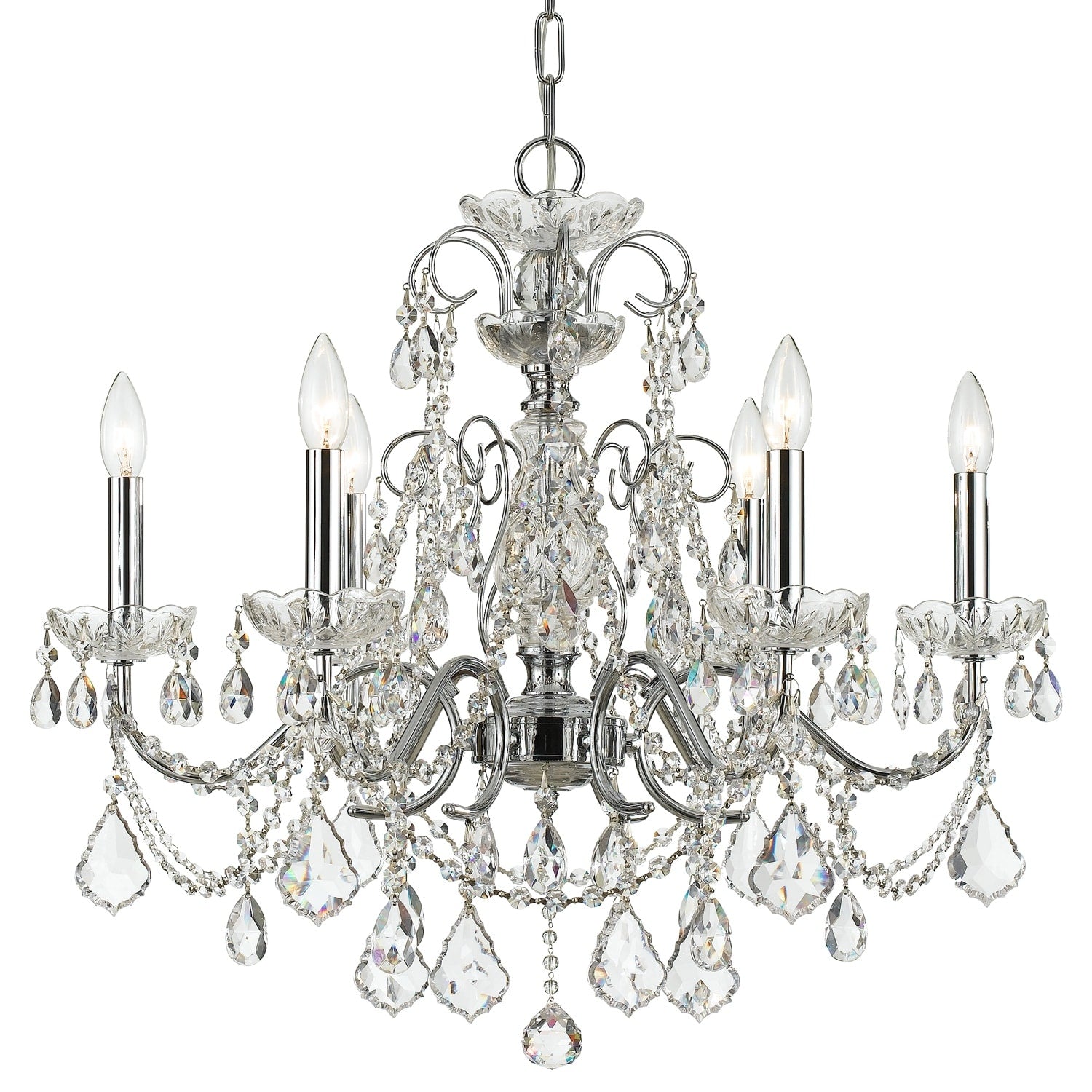 Imperial 6 Light Chrome Crystal Chandelier