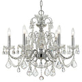 Imperial 6 Light Polished Chrome Swarovski Strass Crystal Chandelier Polished Chrome
