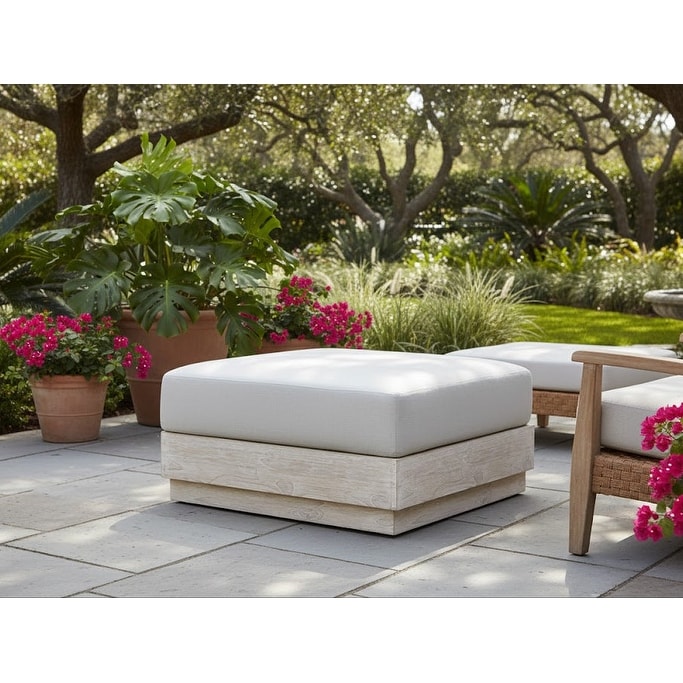 Imperial Grove Outdoor Solid Teak Wood Ottoman