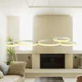 Imperio White 5 Light Led Pendant With Yellow Shade Adjustable Height