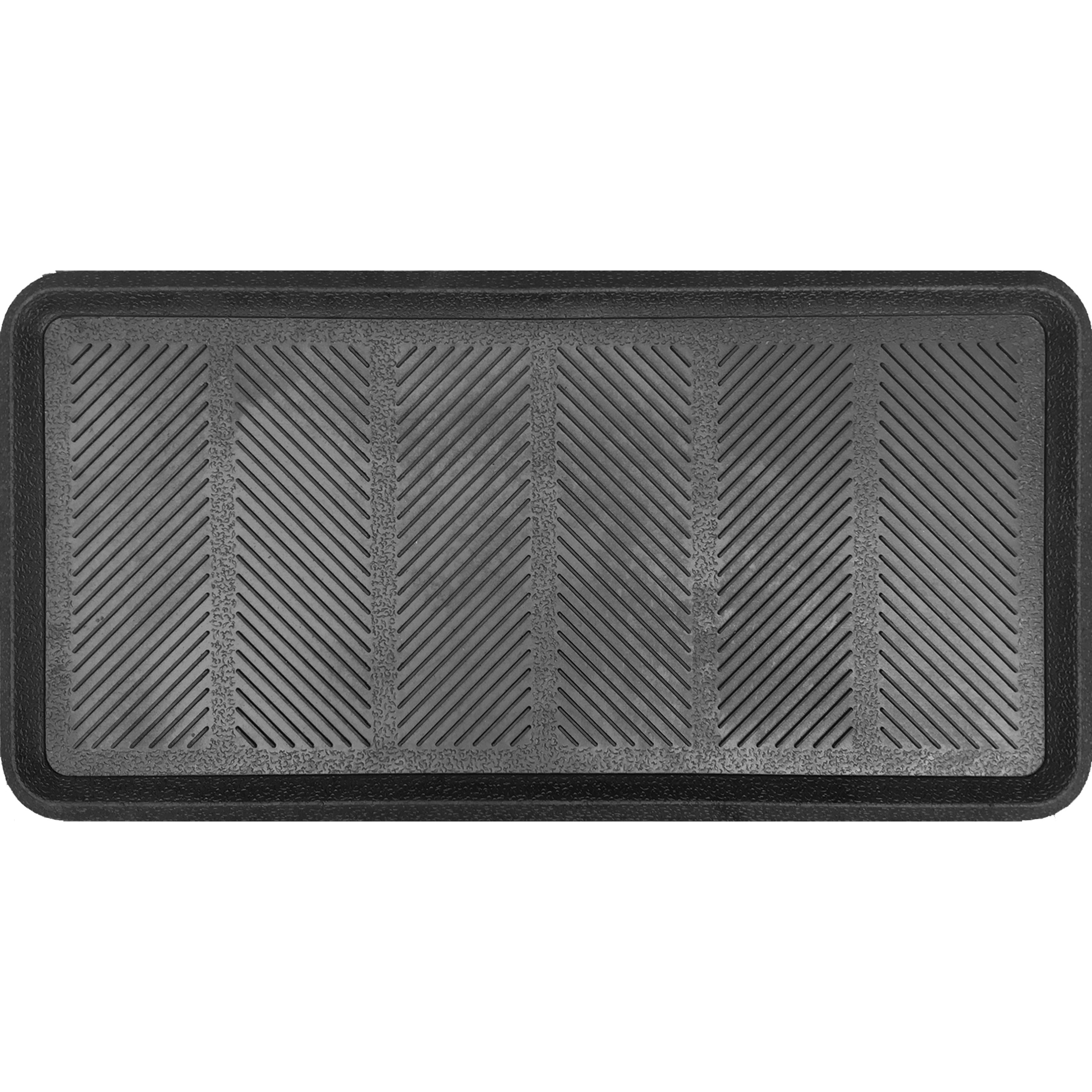 Imports D Cor Rubber Boot Tray Decorative Door Mat Black