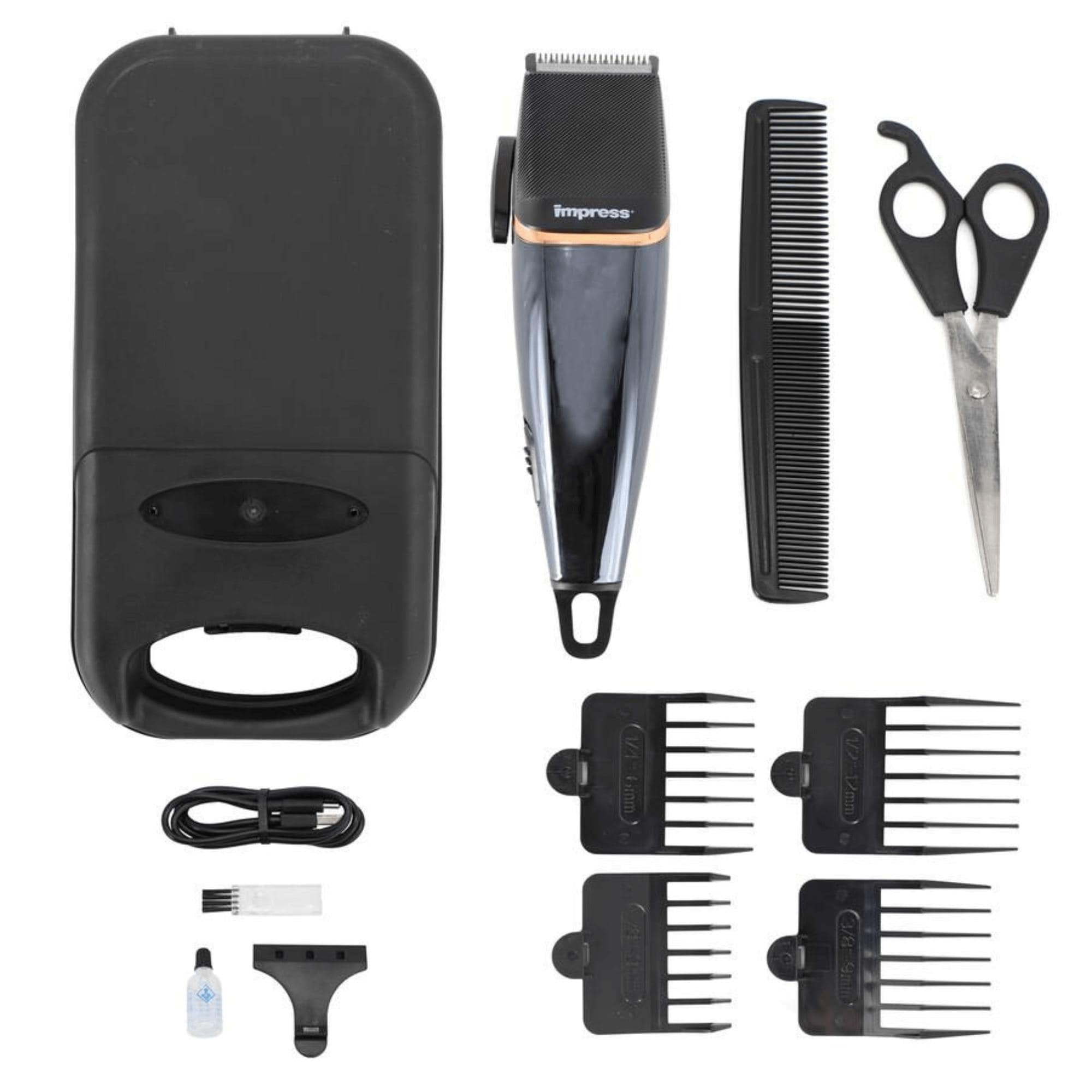 Impress 12 Piece Usb C Rechargeable Hair Clipper Kit