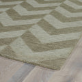 Hand Carved Turquoise Chevron Wool Rug 8 X 11
