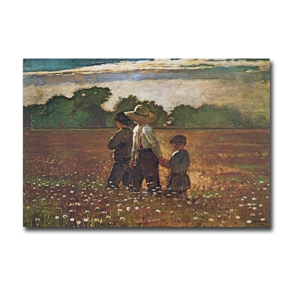 In The Mowing By Winslow Homer Gallery Wrapped Canvas Giclee Art 24 In X 36 In