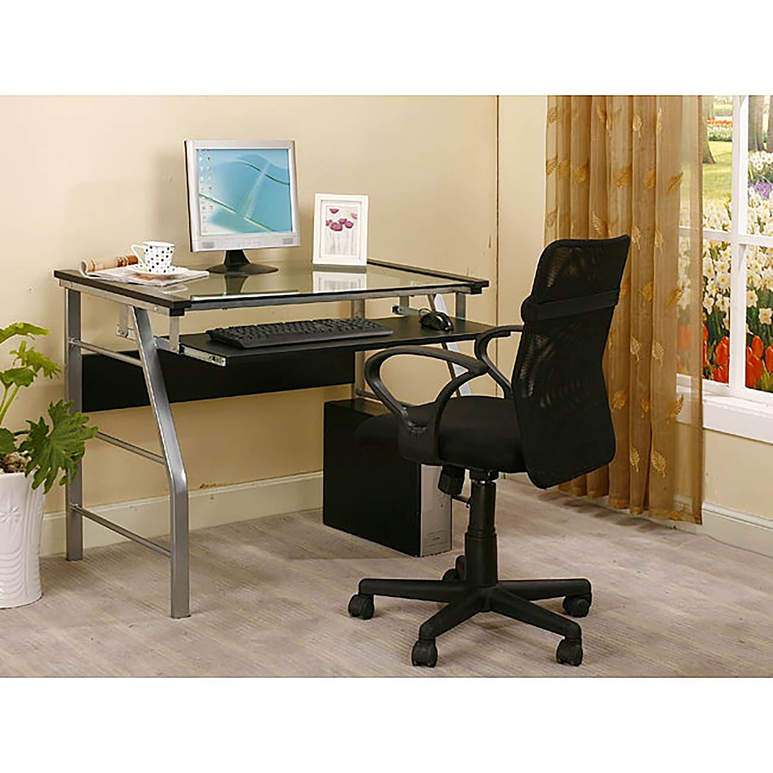 Inroom Computer Desk With Full Size Keyboard Tray